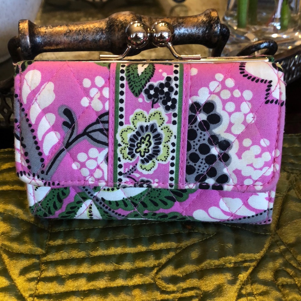 Vera Bradley pink & green floral wallet/coin purse